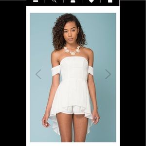 Nwt selfie leslie white strapless romper